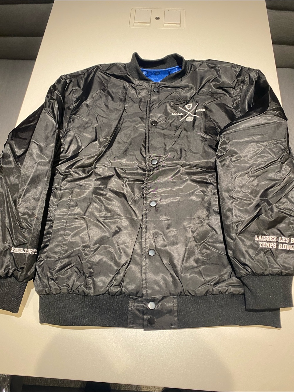 Black unisex Bomber Jacket with Logo